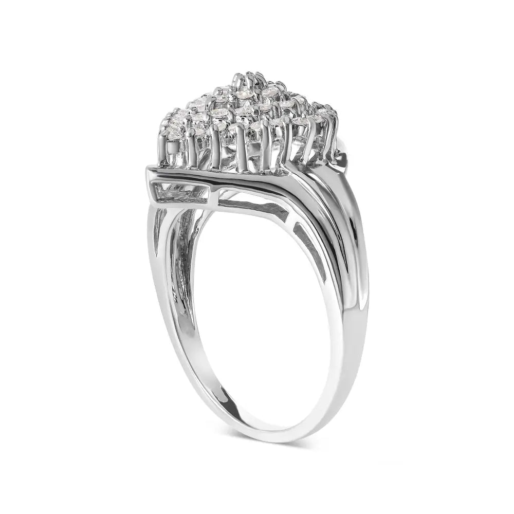 1/2 cttw pear diamond cluster ring in 10k white gold bijoux-nyc direct