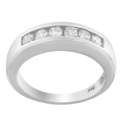 14K White Gold 3/4ct. TDW Diamond Channel Band Ring (H-I, I1-I2) - Bijoux-NYC Direct