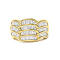 1.35ctw baguette diamond wave band ring in 14k yellow gold bijoux-nyc direct