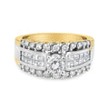 1.50 cttw round and princess cut diamond two tone 14k gold band ring bijoux-nyc direct
