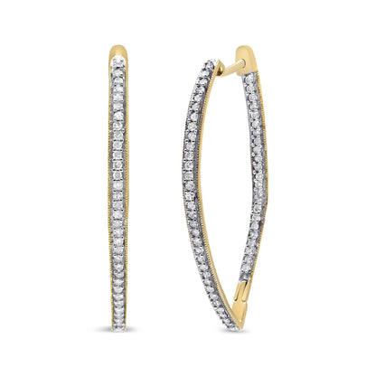 10k Yellow Gold Round Cut Diamond Earrings (1 cttw, I-J Color, I2-I3 Clarity) - Bijoux-NYC Direct