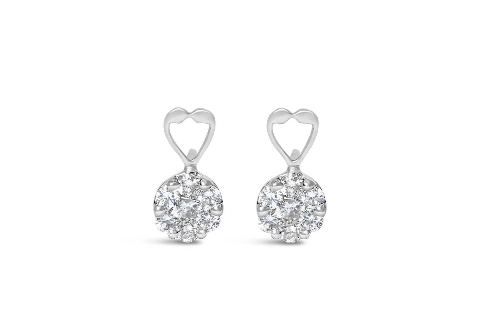 14K White Gold 1 1/4 cttw Round Cut Diamond Earrings (H-I, I1-I2) - Bijoux-NYC Direct