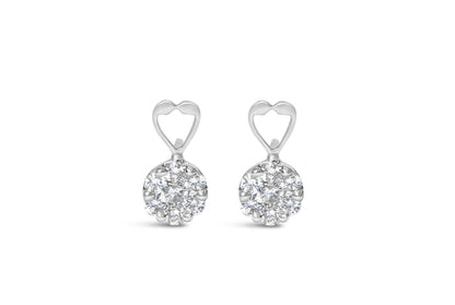 14K White Gold 1 1/4 cttw Round Cut Diamond Earrings (H-I, I1-I2) - Bijoux-NYC Direct