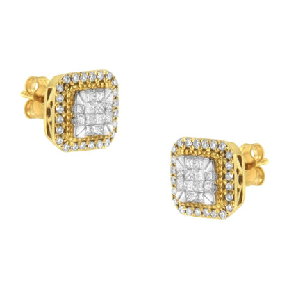 10KT Yellow Gold Diamond Stud Earrings (1/2 cttw, H-I Color, SI2-I1 Clarity) - Bijoux-NYC Direct