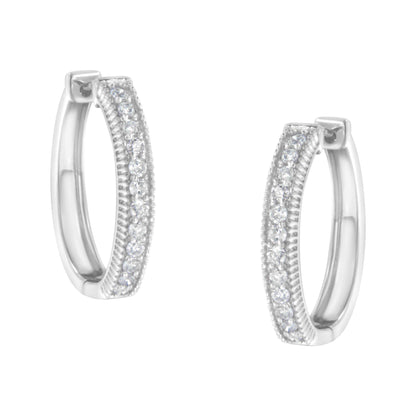 10KT White Gold Diamond Hoop Earring (1.00 cttw, H-I Color, I1-I2 Clarity) - Bijoux-NYC Direct