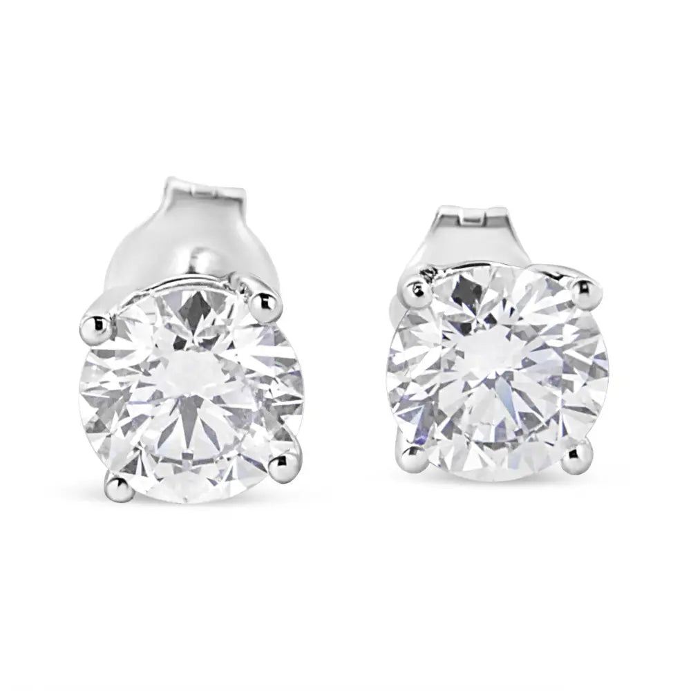 1.75 cttw lab grown round diamond stud earrings in 14k white gold bijoux-nyc direct