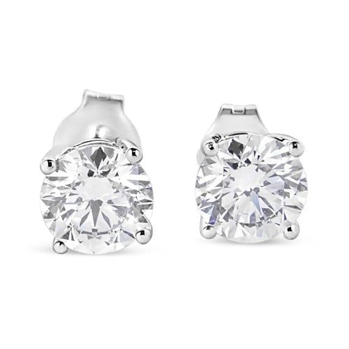 1.75 cttw lab grown round diamond stud earrings in 14k white gold bijoux-nyc direct
