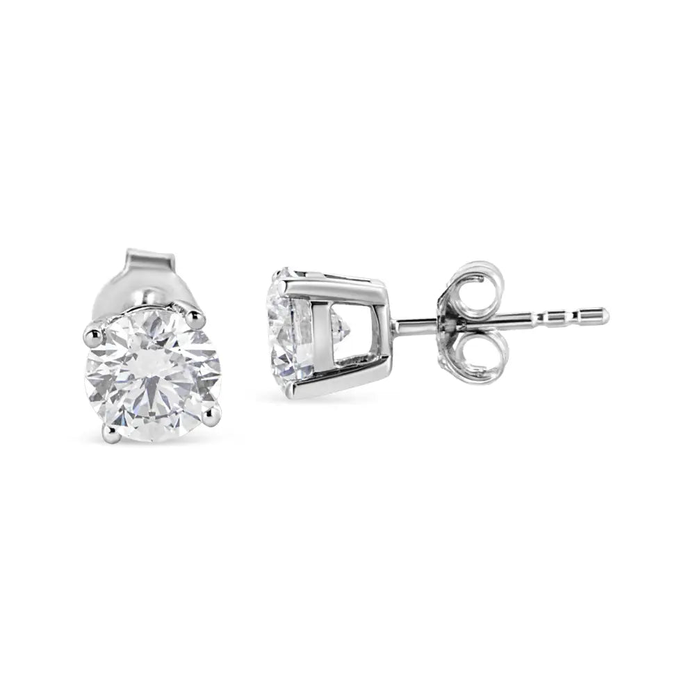 1.75 cttw lab grown round diamond stud earrings in 14k white gold bijoux-nyc direct