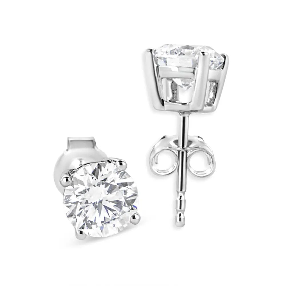 1.75 cttw lab grown round diamond stud earrings in 14k white gold bijoux-nyc direct