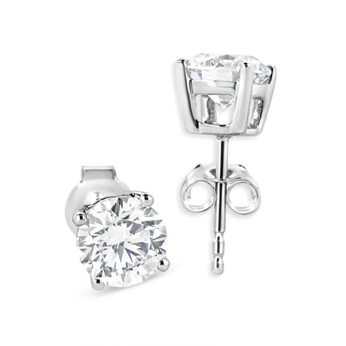 1.75 cttw lab grown round diamond stud earrings in 14k white gold bijoux-nyc direct
