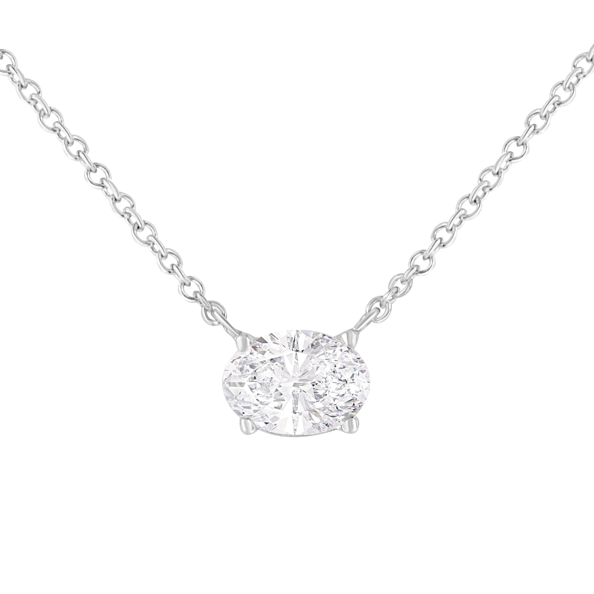Diamond necklace on a white background