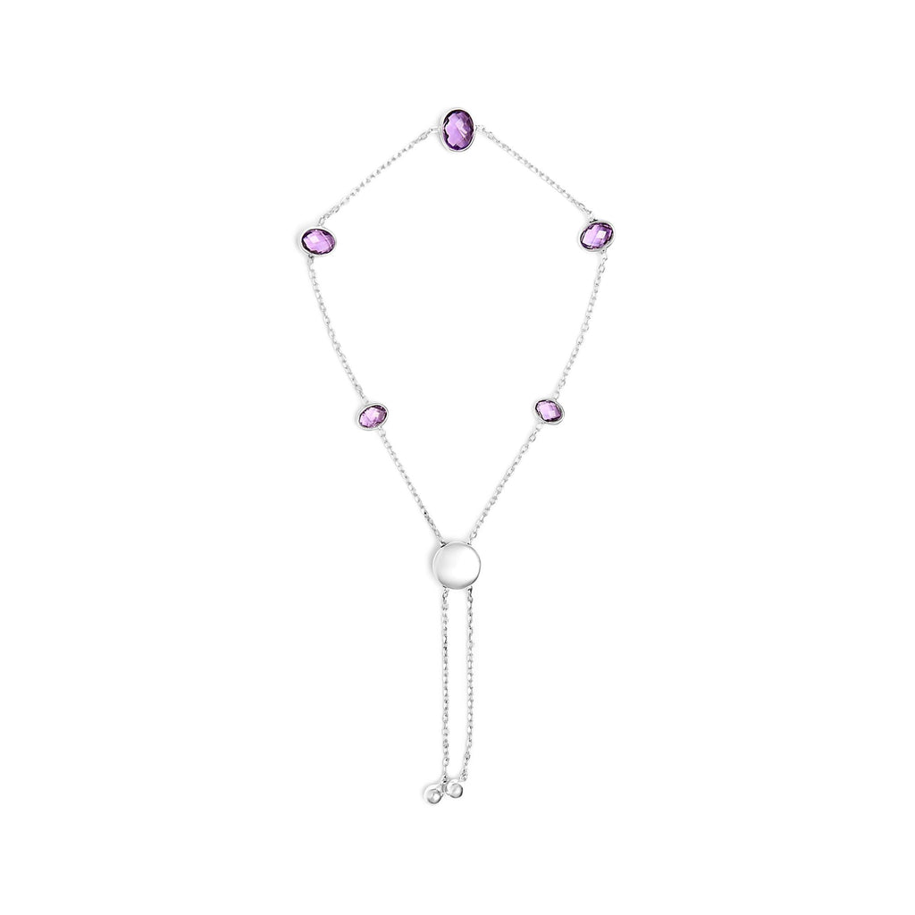 Necklace with pink gemstones and a pearl on a white background
