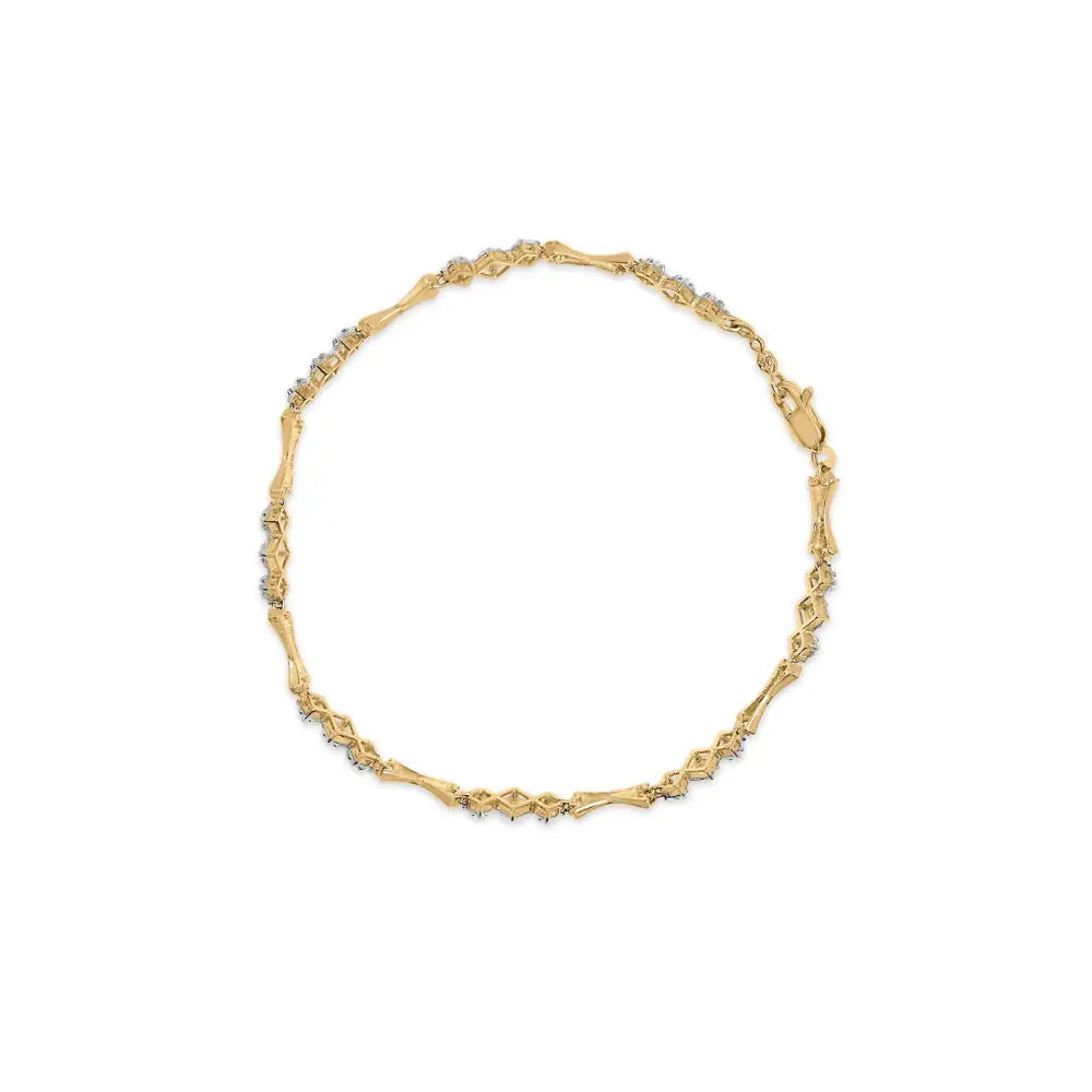 10k gold 1/3 cttw diamond miracle set bar and link bracelet 7.75 inches bijoux-nyc direct