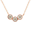 Champagne diamond triple circle 1/4 cttw two tone silver necklace bijoux-nyc direct