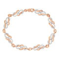 10k rose gold 1.0 cttw diamond infinity swirl link bracelet 7.25 inches bijoux-nyc direct