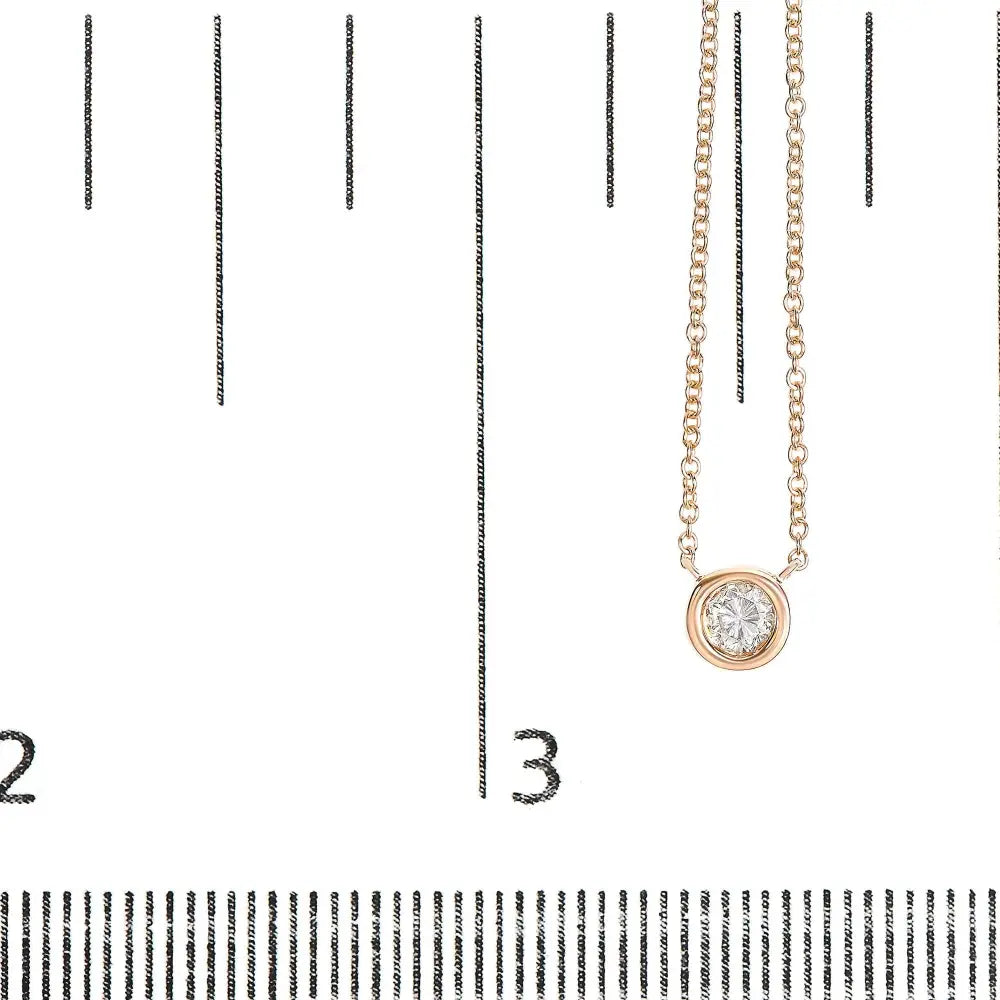 1/2 carat diamond bezel solitaire necklace in 10k rose gold bijoux-nyc direct