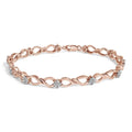 10k rose gold 1/2 cttw diamond infinity link bracelet 7 inch bijoux-nyc direct