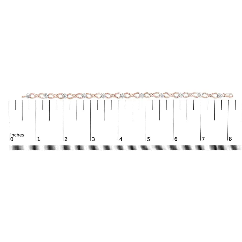 10k rose gold 1/2 cttw diamond infinity link bracelet 7 inch bijoux-nyc direct