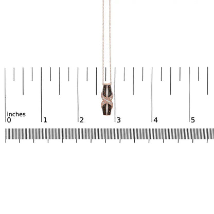 10K Rose Gold 1/4 Cttw White and Chocolate Brown Diamond Infinity Twist Pendant Necklace (I-J Color, I1-I2 Clarity) - Bijoux-NYC Direct