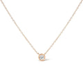 1/5 carat diamond solitaire bezel pendant in 10k rose gold necklace bijoux-nyc direct