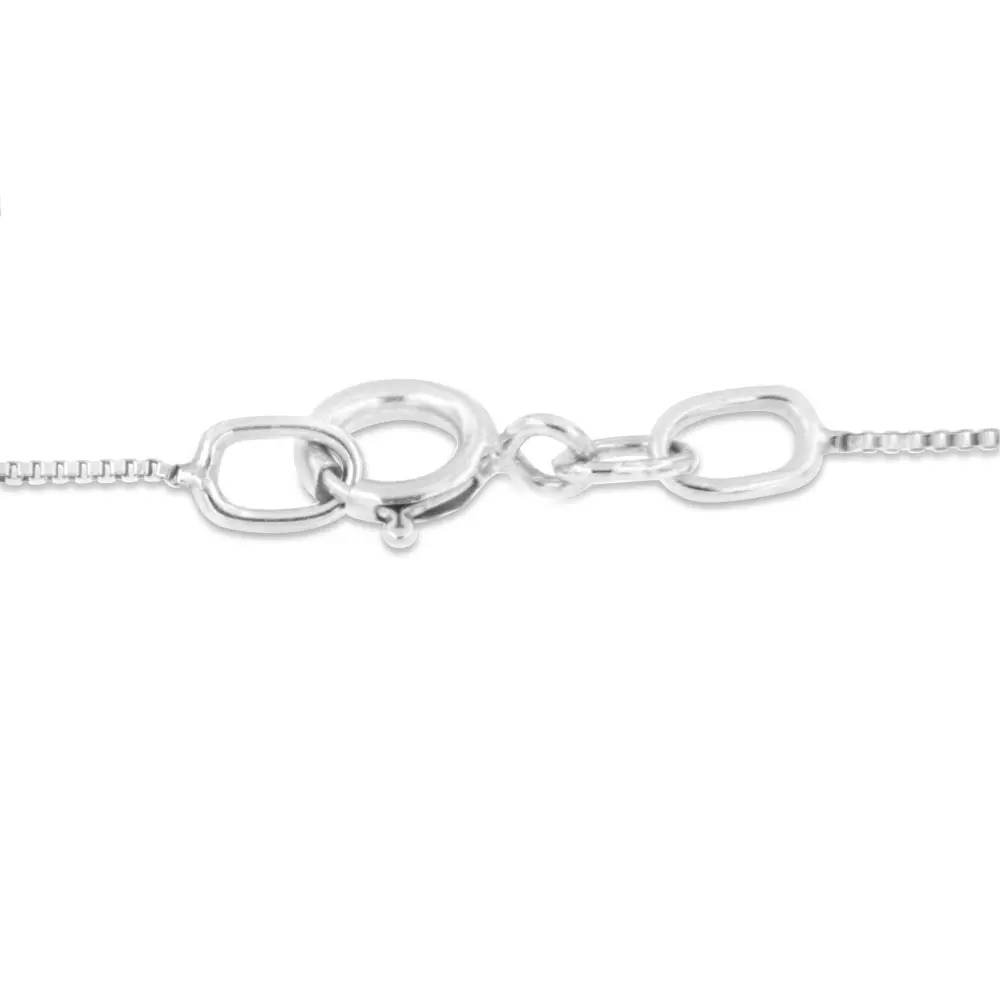 10k Rose Gold and Sterling Silver 1/10ct TDW Round Cut Diamond Interlocked Heart and Ribbon Pendant Necklace (H-I, I1-I2) - Bijoux-NYC Direct