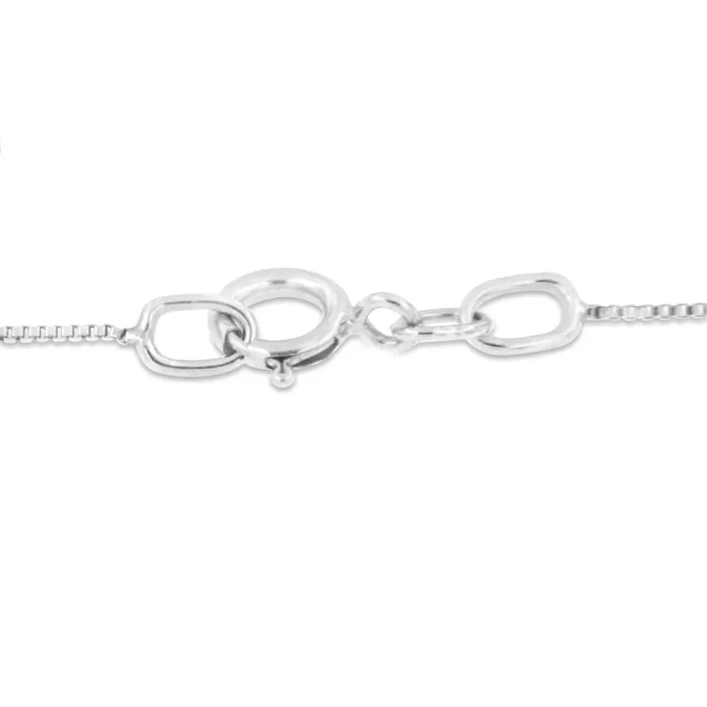 10k rose gold and sterling silver 1/10ct tdw diamond heart necklace bijoux-nyc direct