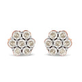 0.50 carat diamond floral stud earrings in 10k rose gold bijoux-nyc direct