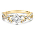 10k two tone 5/8 cttw princess diamond kite twist shank ring bijoux-nyc direct