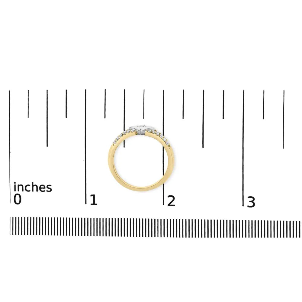 10K Two Tone Color 1/2 Cttw Diamond Kite and Split Shank Ring (H-I Color,SI2-I1 Clarity) - Bijoux-NYC Direct