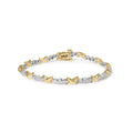 10k two-tone gold 1/2 cttw diamond alternating x-link 7’’ bracelet bijoux-nyc direct