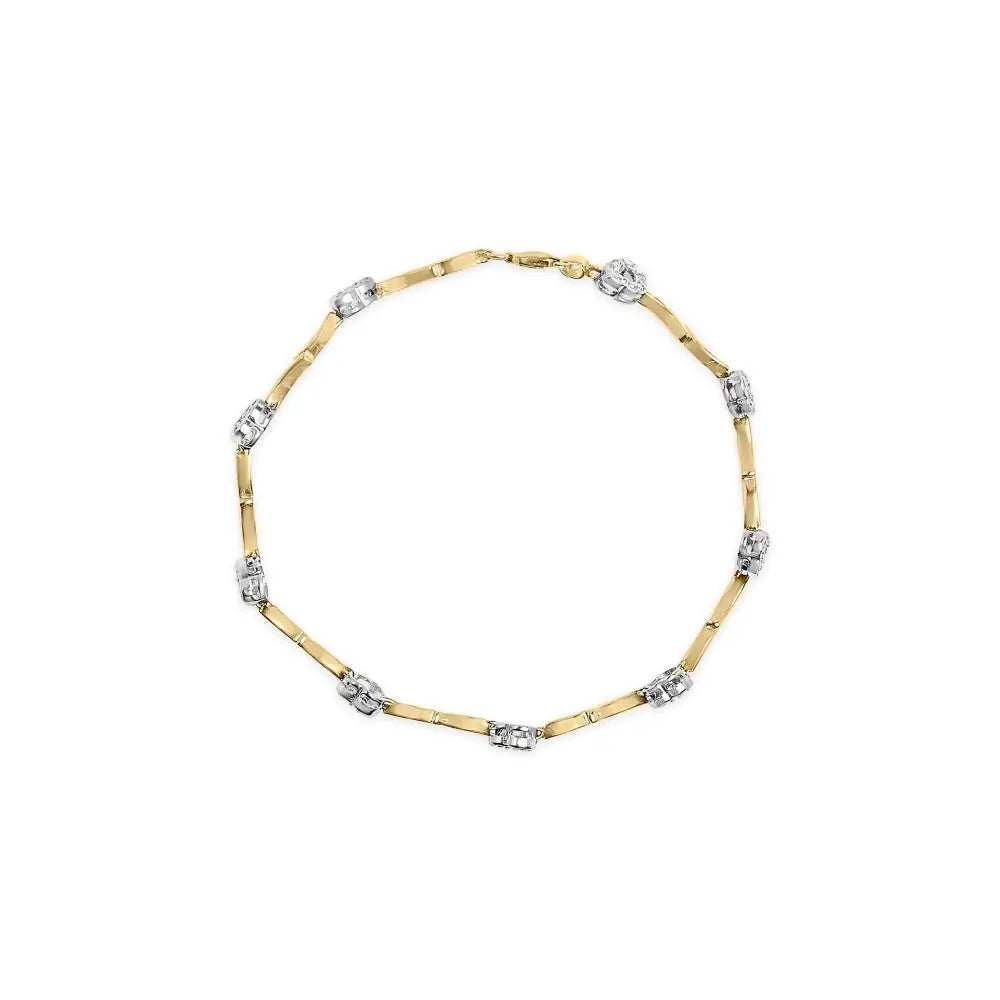 1/3 cttw diamond heart s-link bracelet in 10k two-tone gold 7.25 inch bijoux-nyc direct
