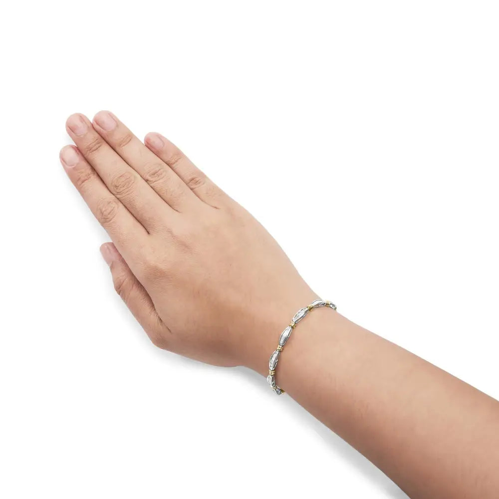 2.0 cttw baguette diamond channel link bracelet in 10k two-tone gold bijoux-nyc direct