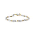 2.0 cttw baguette diamond channel link bracelet in 10k two-tone gold bijoux-nyc direct