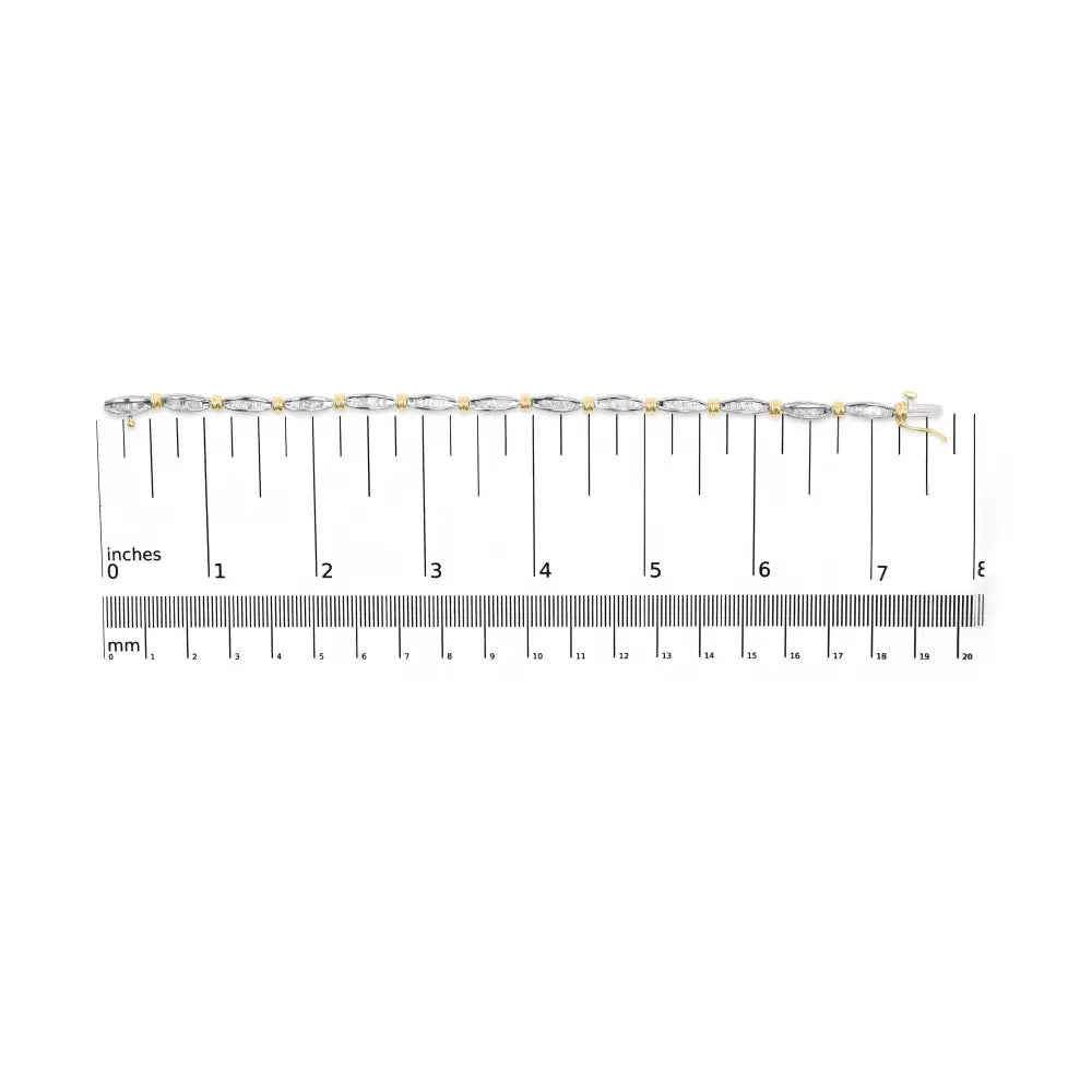 2.0 cttw baguette diamond channel link bracelet in 10k two-tone gold bijoux-nyc direct
