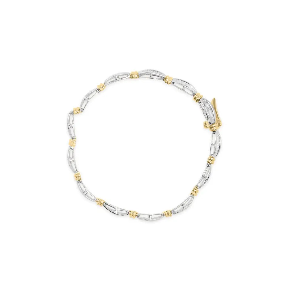 2.0 cttw baguette diamond channel link bracelet in 10k two-tone gold bijoux-nyc direct