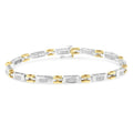 1.00 cttw princess cut diamond two-tone gold geometric link bracelet bijoux-nyc direct