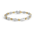 2ct diamond baguette x spiral weave bracelet in 10k two-tone gold 7 bijoux-nyc direct