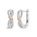 10k white and rose gold 1/3 cttw diamond infinity ribbon hoop earrings bijoux-nyc direct