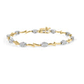 10k two-tone gold 1.00 cttw diamond oval cluster link bracelet 7 inch bijoux-nyc direct