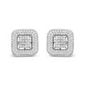 10k white gold 1ctw princess and round diamond open halo stud earrings bijoux-nyc direct