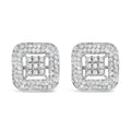 1.00 cttw diamond composite halo stud earrings in 10k white gold bijoux-nyc direct