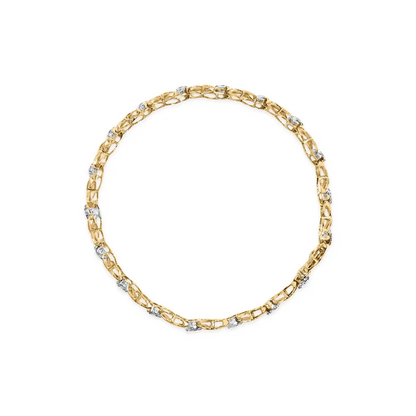 10k white gold 1.00 cttw diamond floral cluster and x link 7.25’’ bracelet (i j color i1 i2 clarity) bracelets/bracelet/link