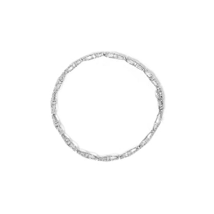 10k white gold 1.00 cttw round cut diamond tennis bracelet with swirl link (h i color i3 clarity) 7’’ inches