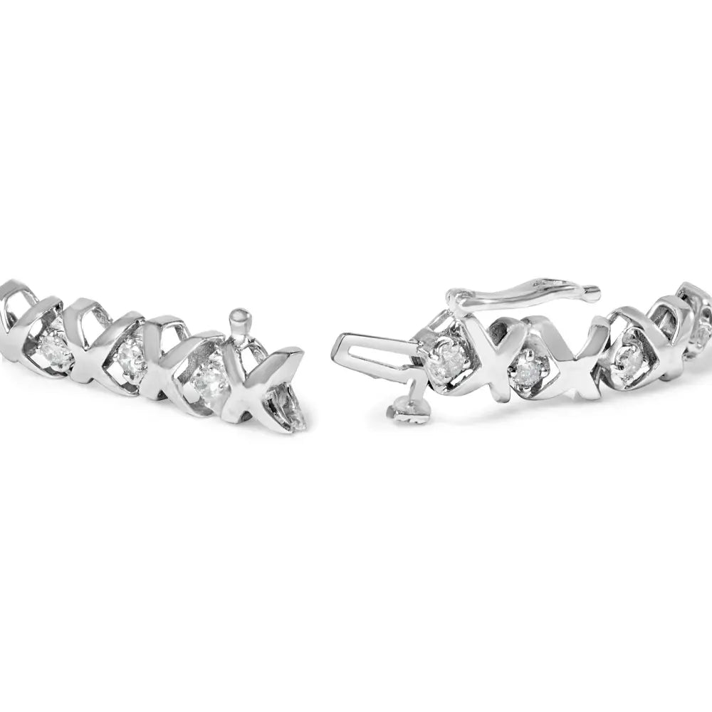 1.50 cttw diamond x-link tennis bracelet in 10k white gold 7.5 bijoux-nyc direct