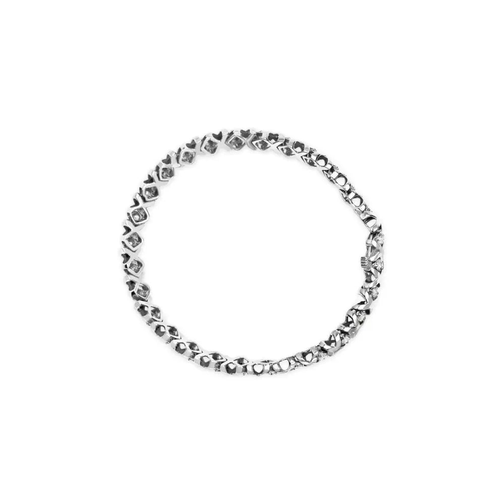 1.50 cttw diamond x-link tennis bracelet in 10k white gold 7.5 bijoux-nyc direct