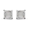10k white gold 1 1/4 cttw princess diamond double square halo stud earrings bijoux-nyc direct