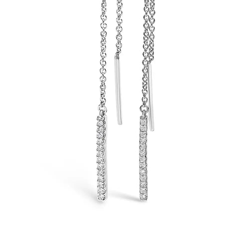 1/10 cttw diamond threader earrings in 10k white gold bijoux-nyc direct