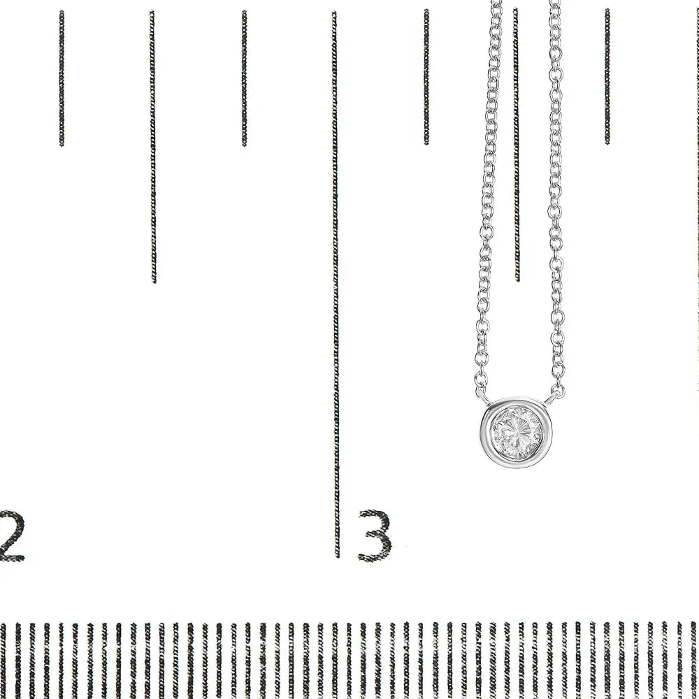 1/2 carat round diamond bezel solitaire 10k white gold pendant necklace bijoux-nyc direct