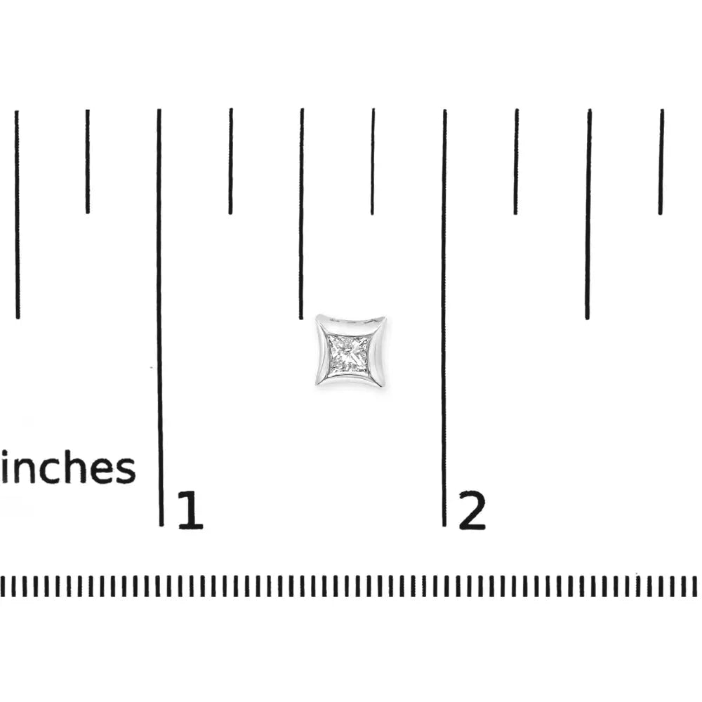 Invisible set princess-cut diamond stud earrings in 10k white gold bijoux-nyc direct