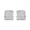 10k white gold 1/2 cttw princess cut diamond square stud earrings bijoux-nyc direct